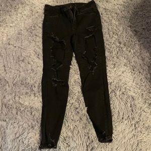American eagle black ripped jeans